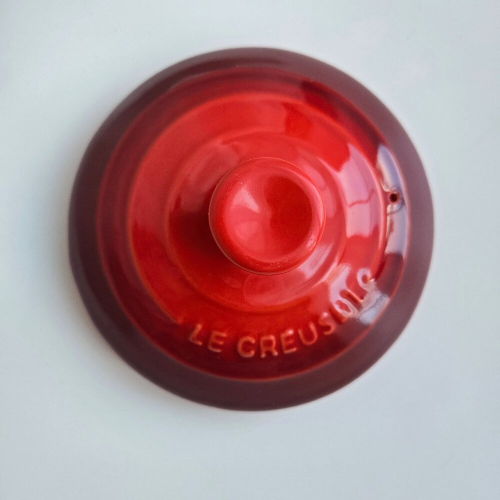 SOLD! Le Creuset teapot lid cover for cerise red tea pot replacement lid only